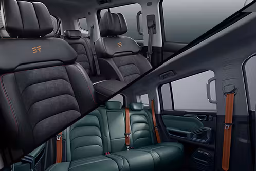 OPCIONES DE COLOR INTERIOR: NEGRO / ROJO /I VERDE / NARANJA