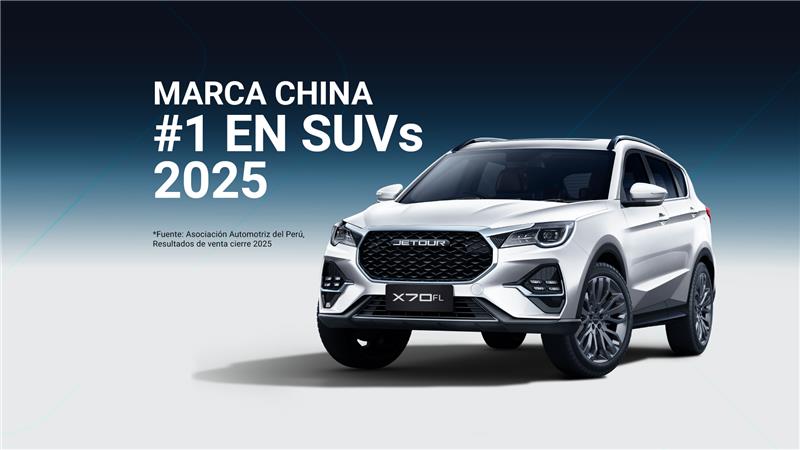 Jetour se consolidó como el #1 de vehículos SUV de Marcas Chinas y dentro del Top 10 de vehículo livianos en Perú 